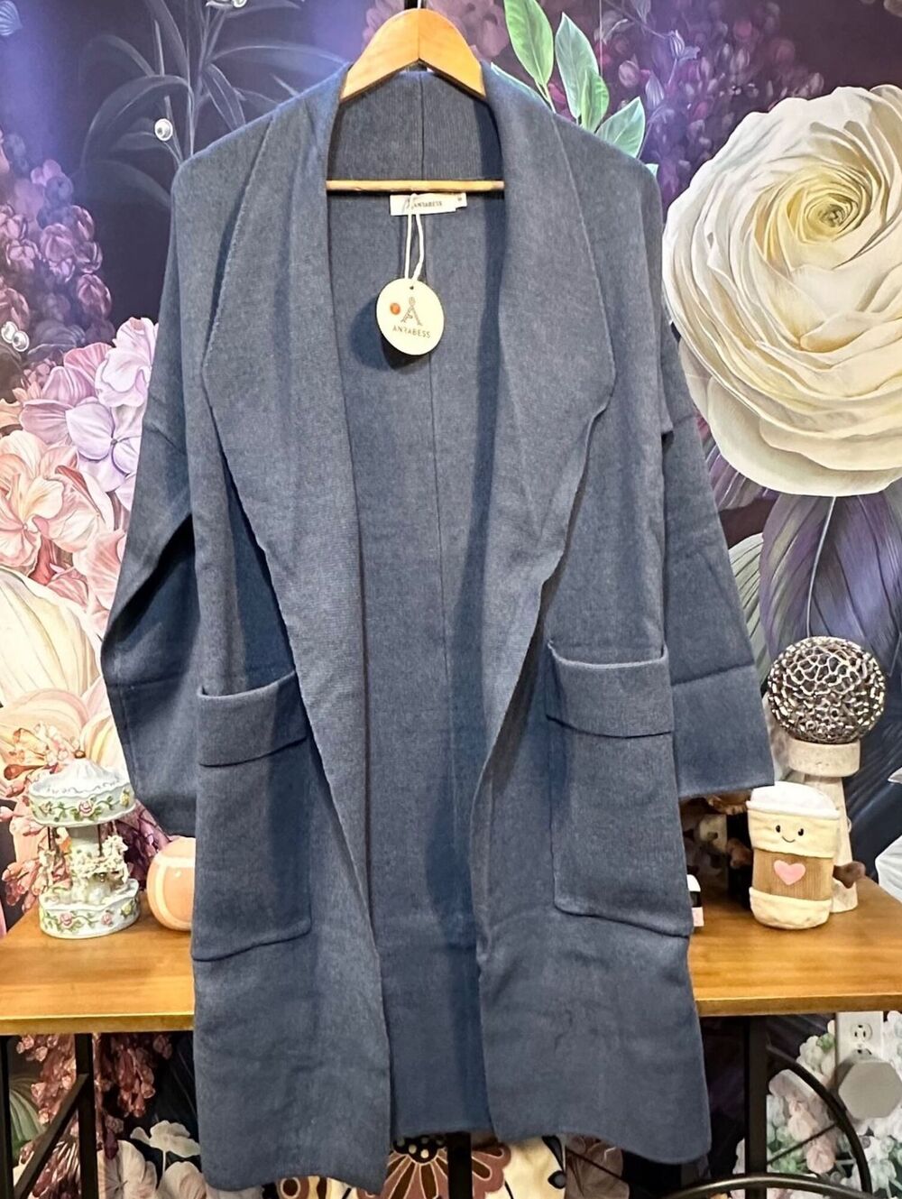 ANRABESS S Longline Open Front Coatigan Quiet Luxury Cardigan Minimalist NWT